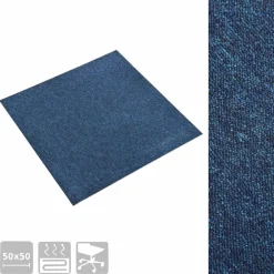 vidaXL Alfombra 20 pcs 50 x 50 cm 100% Polipropileno Azul oscuro Hot