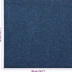 vidaXL Alfombra 20 pcs 50 x 50 cm 100% Polipropileno Azul oscuro Hot