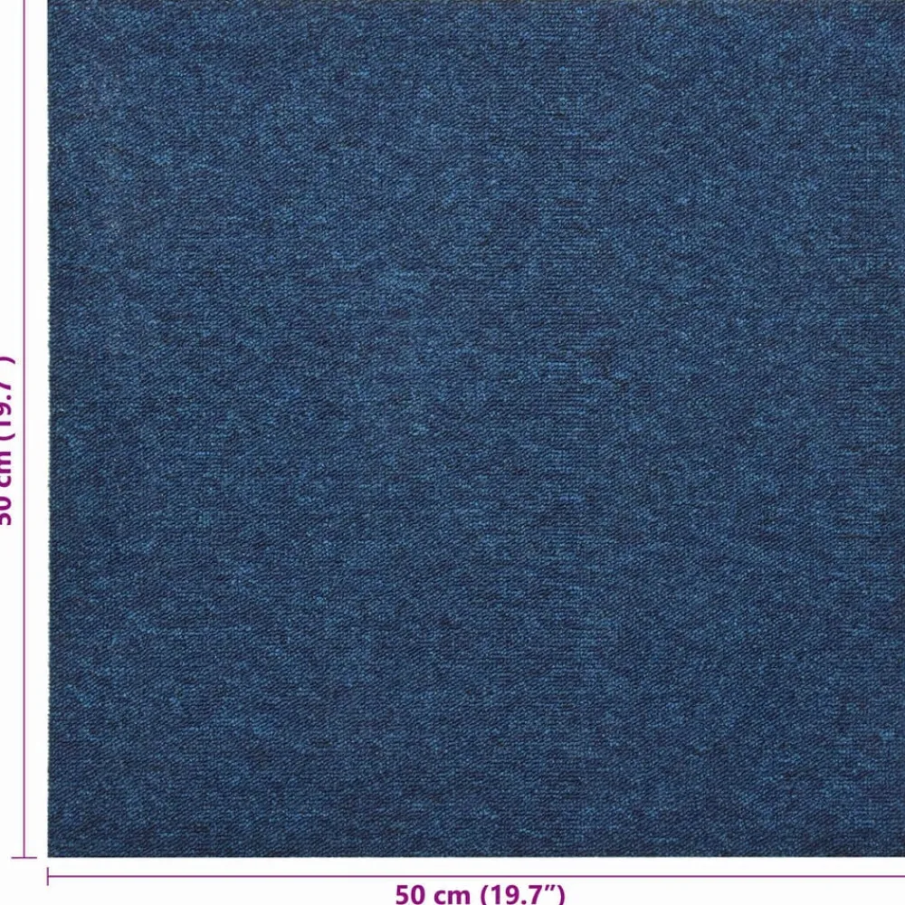 vidaXL Alfombra 20 pcs 50 x 50 cm 100% Polipropileno Azul oscuro Hot