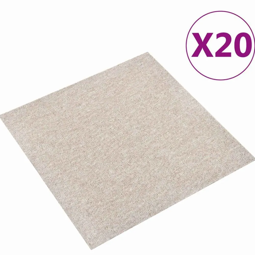 vidaXL Alfombra 20 pcs 50 x 50 cm 100% Polipropileno Beige claro Best