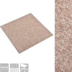 vidaXL Alfombra 20 pcs 50 x 50 cm 100% Polipropileno Beige Best