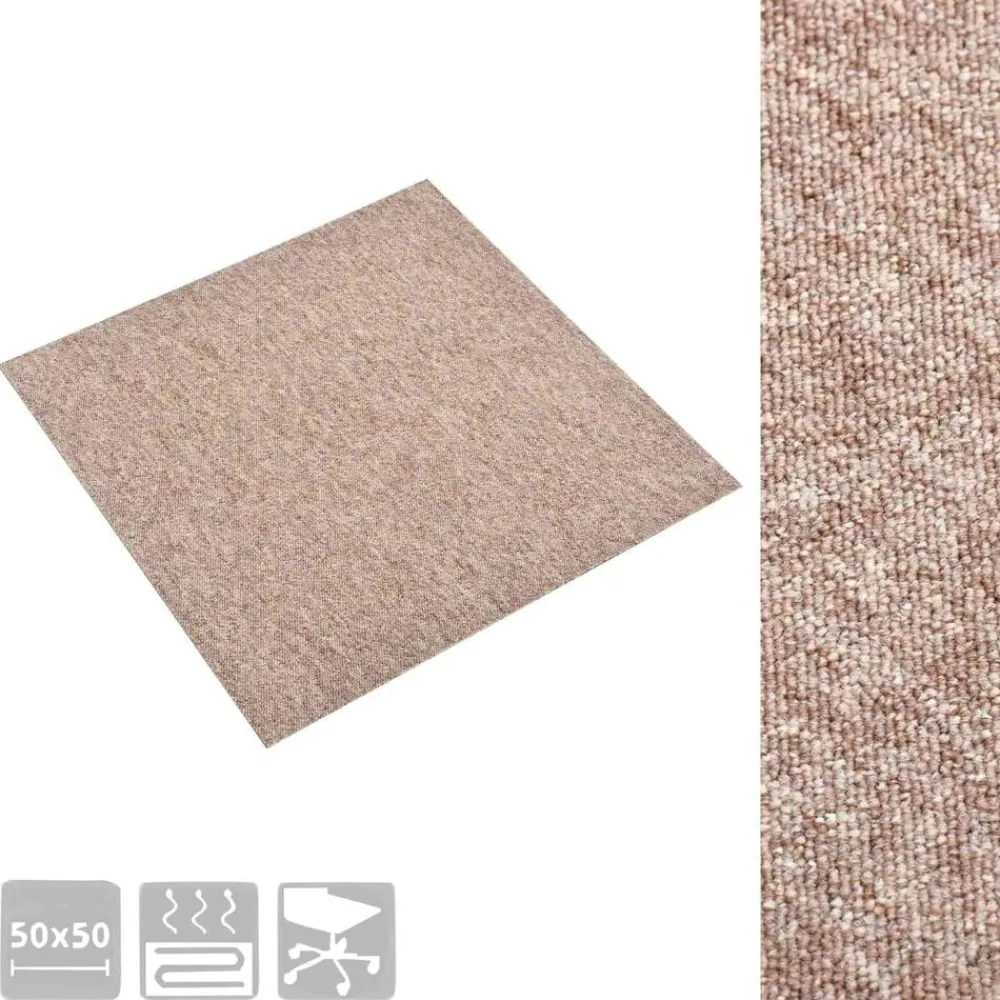 vidaXL Alfombra 20 pcs 50 x 50 cm 100% Polipropileno Beige Best