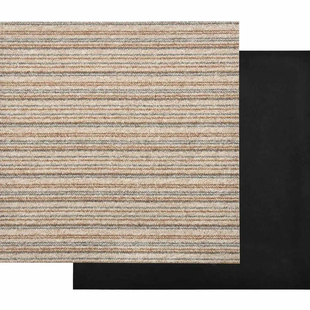 vidaXL Alfombra 20 pcs 50 x 50 cm 100% Polipropileno Beige a rayas