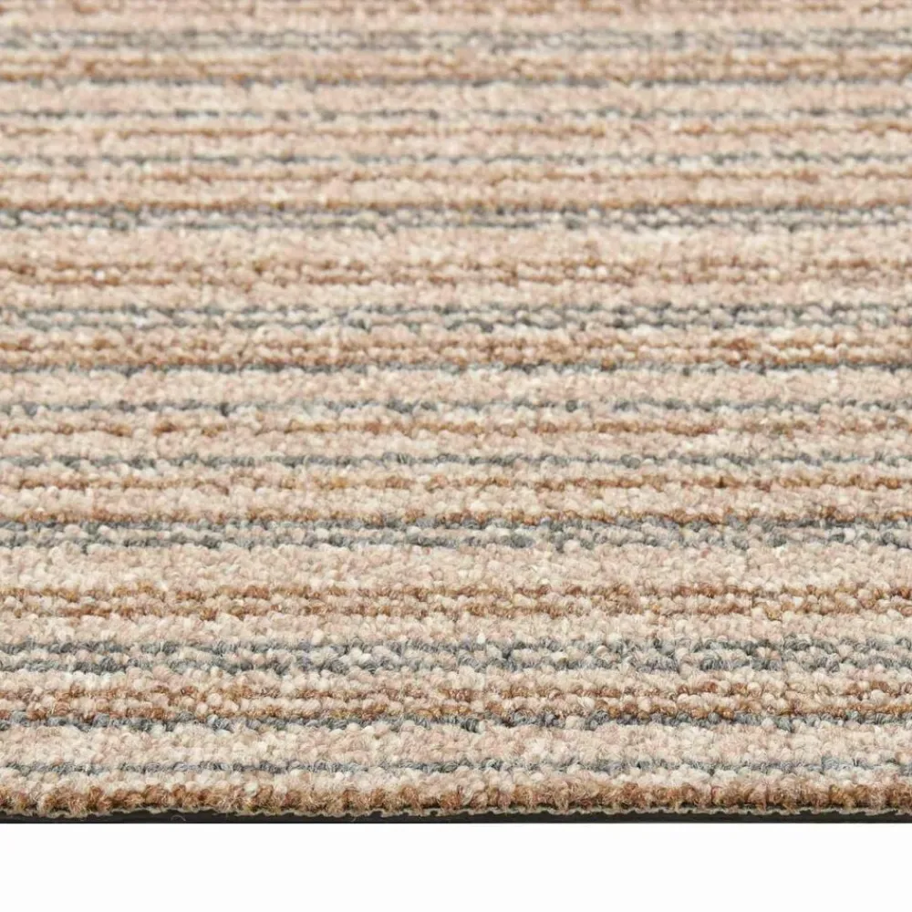 vidaXL Alfombra 20 pcs 50 x 50 cm 100% Polipropileno Beige a rayas