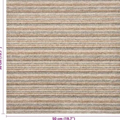 vidaXL Alfombra 20 pcs 50 x 50 cm 100% Polipropileno Beige a rayas