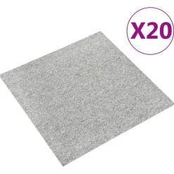 vidaXL Alfombra 20 pcs 50 x 50 cm 100% Polipropileno Gris claro New