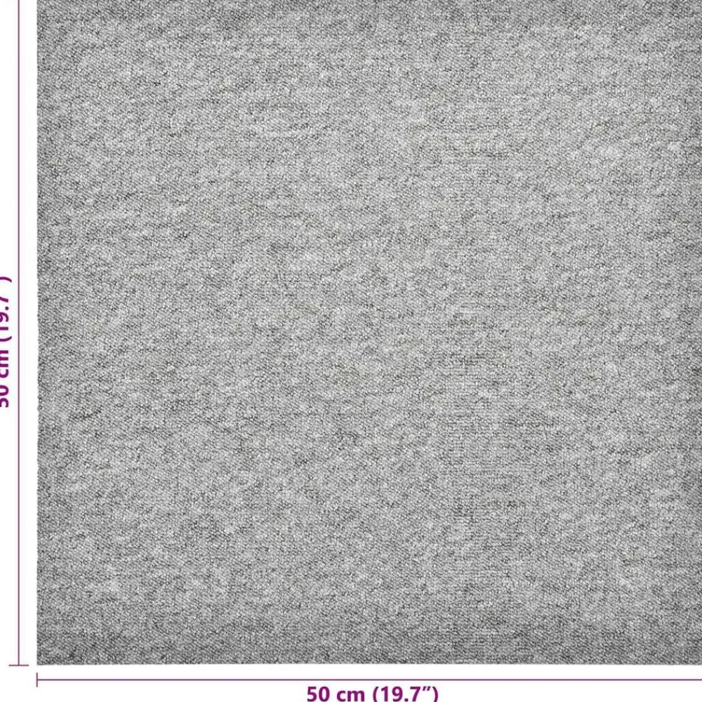 vidaXL Alfombra 20 pcs 50 x 50 cm 100% Polipropileno Gris claro New