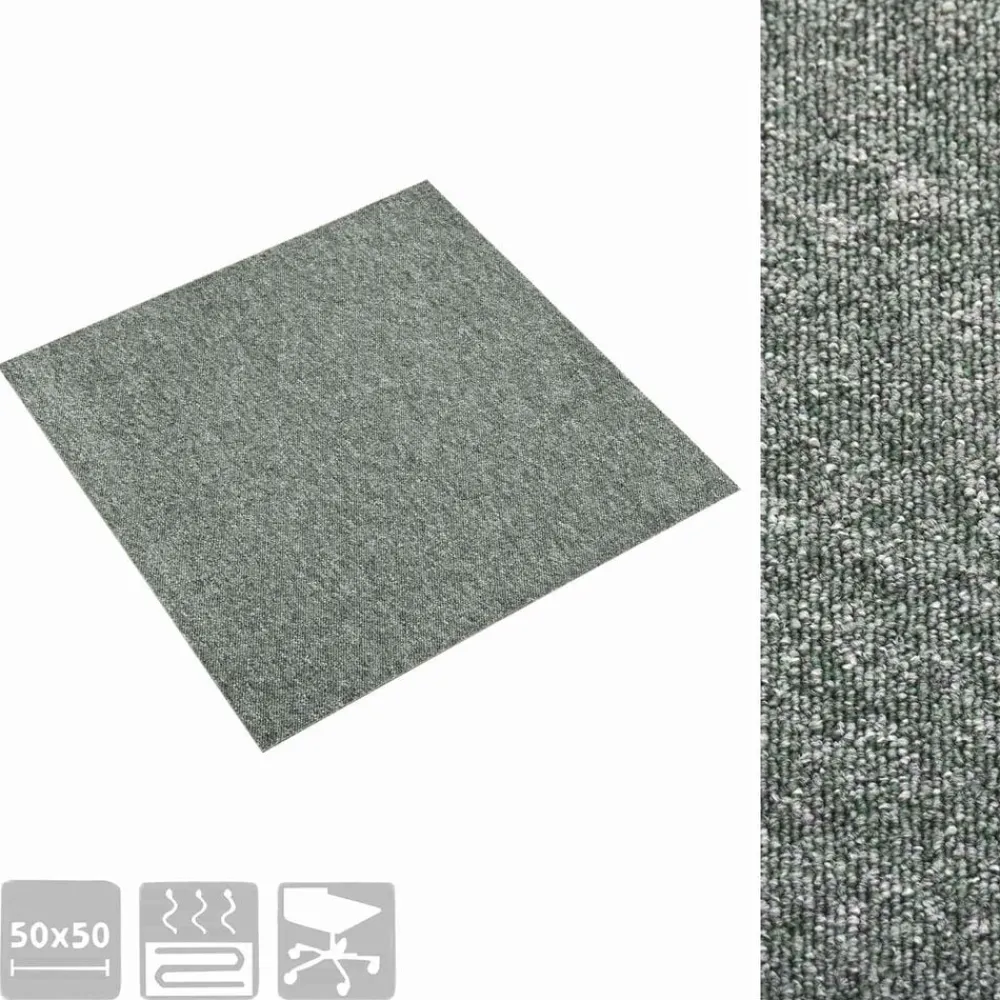 vidaXL Alfombra 20 pcs 50 x 50 cm 100% Polipropileno Verde Hot