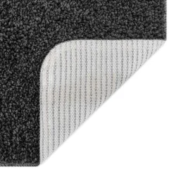 vidaXL Alfombra antideslizante para baño con corte para inodoro Gris oscuro Hot