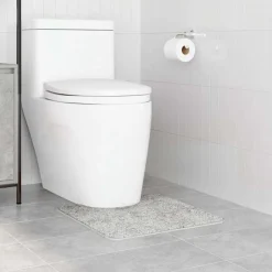 vidaXL Accesorios Para El Baño-Alfombra antideslizante para baño con corte para inodoro