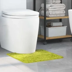 vidaXL Alfombra antideslizante para baño con corte para inodoro Verde