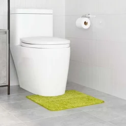 vidaXL Alfombra antideslizante para baño con corte para inodoro Verde