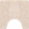 vidaXL Accesorios Para El Baño-Alfombra antideslizante para baño con corte para inodoro Crema