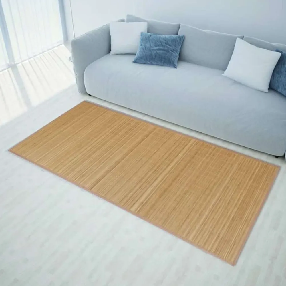 vidaXL Alfombra de bambú color natural 100x160 cm Marrón Clearance