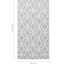 vidaXL Jardín-Alfombra de exterior ARAKIL gris 80x150 cm PP