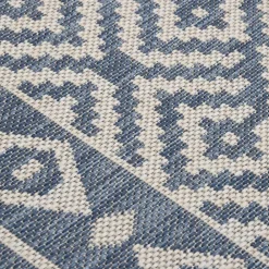 vidaXL Alfombra de exterior de tejido plano 80x250 cm Rayas azules Hot