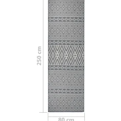 vidaXL Alfombra de exterior de tejido plano 80x250 cm Rayas azules Hot
