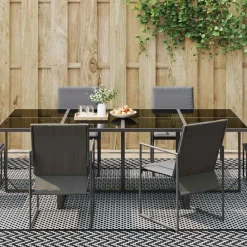 vidaXL Alfombra de exterior Chevron ARAKIL Negro y Gris 600 x 300 cm New
