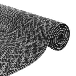 vidaXL Alfombra de exterior Chevron ARAKIL Negro y Gris 600 x 300 cm New