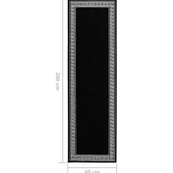 vidaXL Alfombra de pasillo BCF con estampado 60x200 cm Negro Online