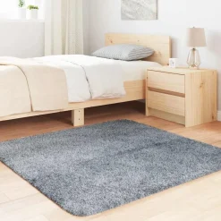 vidaXL Alfombra de pelo largo NAVARRA 120x120 cm poliéster Gris claro Sale
