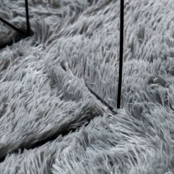 vidaXL Alfombra de pelo largo NAVARRA 120x120 cm poliéster Gris claro Sale