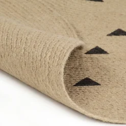 vidaXL Alfombra de yute tejida a mano estampado de triángulos 90 cm New