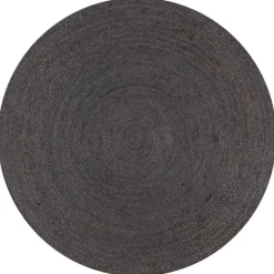 vidaXL Decoración-Alfombra de yute tejida a mano redonda gris 90 cm