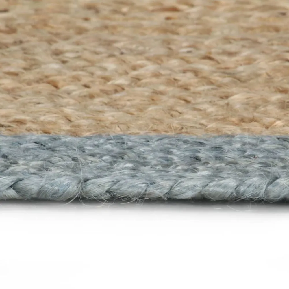vidaXL Alfombra hecha a mano de yute con borde 90 cm Verde oliva Sale