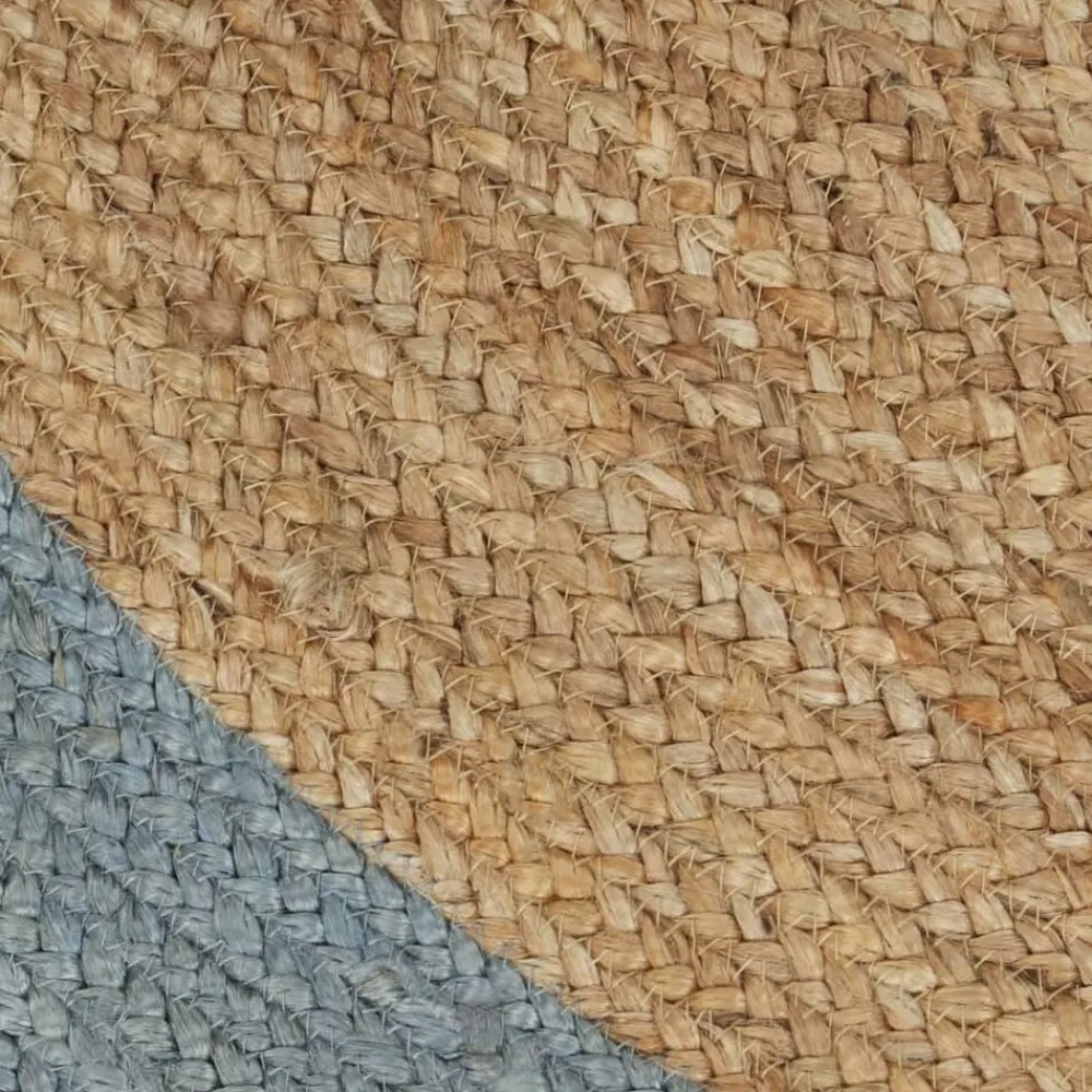vidaXL Alfombra hecha a mano de yute con borde 90 cm Verde oliva Sale