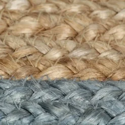 vidaXL Alfombra hecha a mano de yute con borde 90 cm Verde oliva Sale