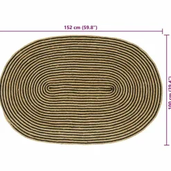 vidaXL Decoración-Alfombra 100 x 152 cm yute