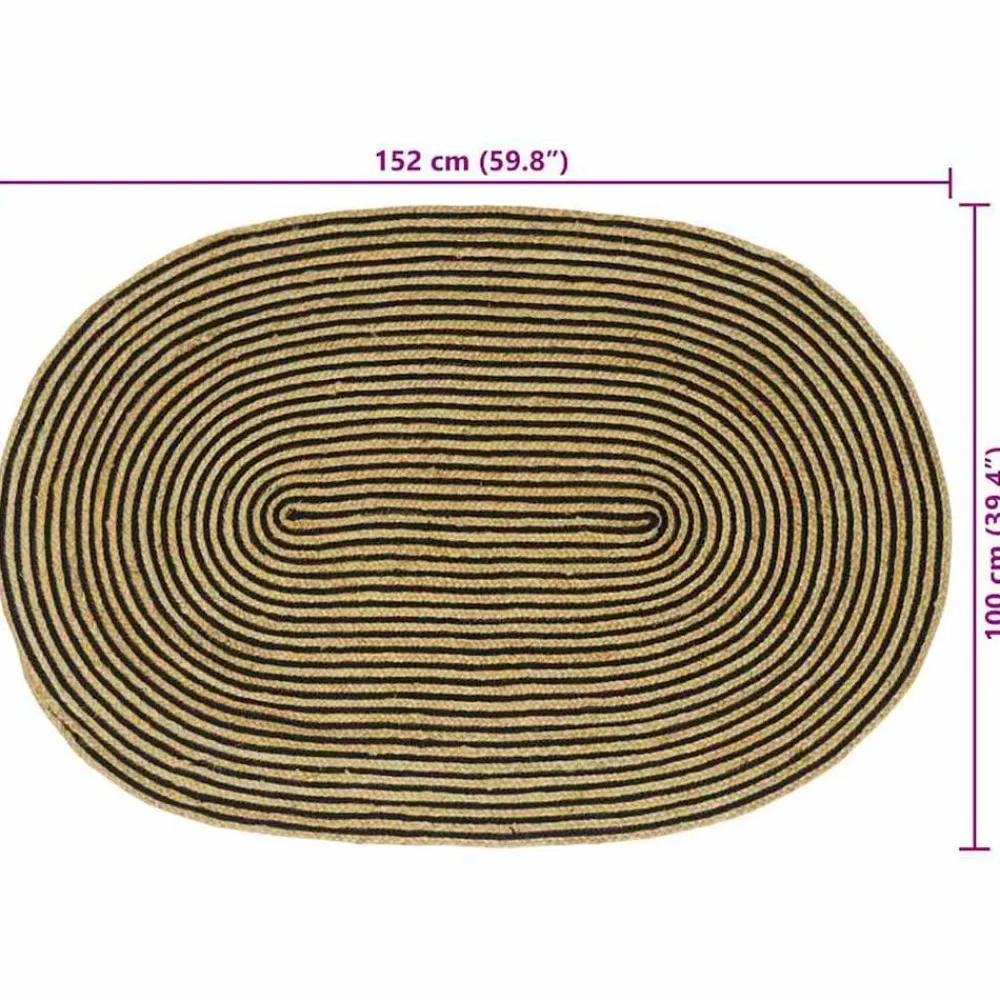 vidaXL Decoración-Alfombra 100 x 152 cm yute