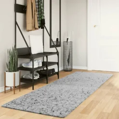 vidaXL Alfombra peluda de pelo largo moderna PAMPLONA 80x250 cm Gris
