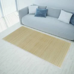vidaXL Alfombra rectangular de bambú natural 80 x 200 cm Beige Sale