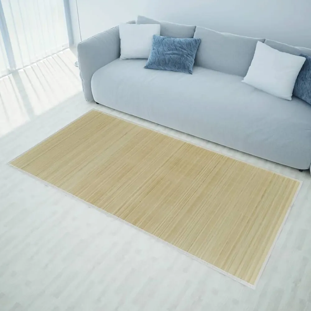 vidaXL Alfombra rectangular de bambú natural 80 x 200 cm Beige Sale