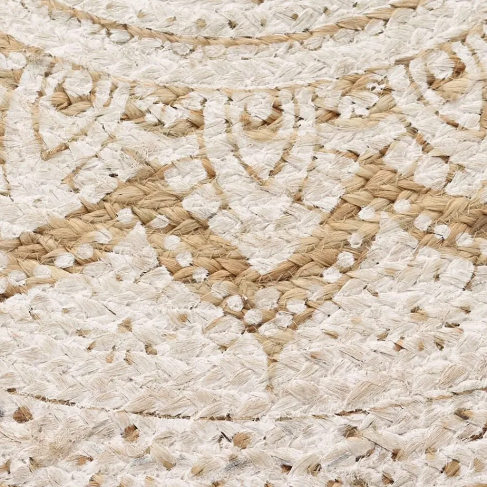 vidaXL Alfombra redonda con estampado yute trenzado 90 cm Sale