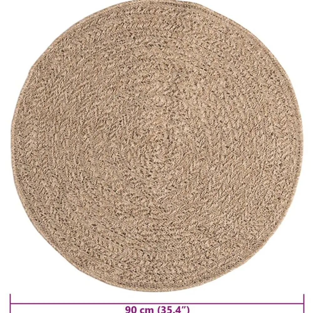 vidaXL Decoración-Alfombra ZIZUR apariencia de yute interior y exterior 90 cm