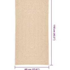 vidaXL Decoración-Alfombra ZIZUR apariencia yute interior exterior 60x110cm