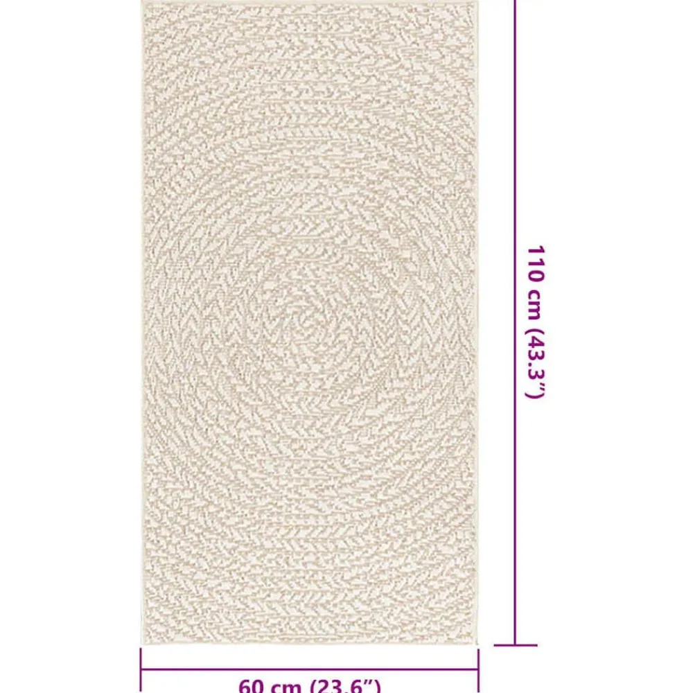 vidaXL Decoración-Alfombra ZIZUR apariencia yute interior exterior 60x110cm