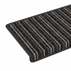 vidaXL Alfombras autoadhesivas para escaleras Rayado 15 pcs Antracita Best