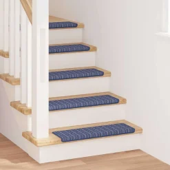 vidaXL Productos Del Hogar-Alfombras autoadhesivas para escaleras Rayado 15 pcs