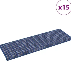 vidaXL Productos Del Hogar-Alfombras autoadhesivas para escaleras Rayado 15 pcs