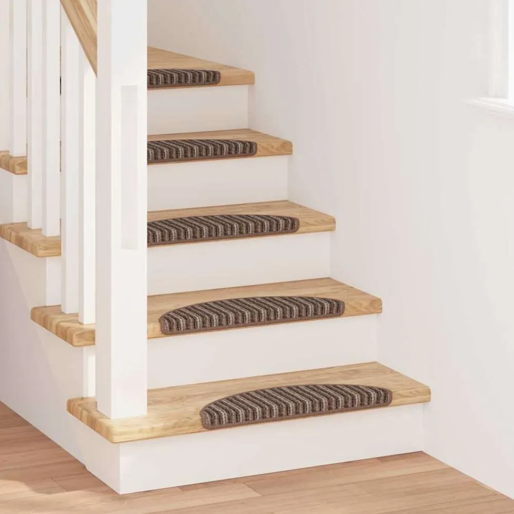 vidaXL Alfombras autoadhesivas para escaleras 15 pcs Marrón Marrón Online