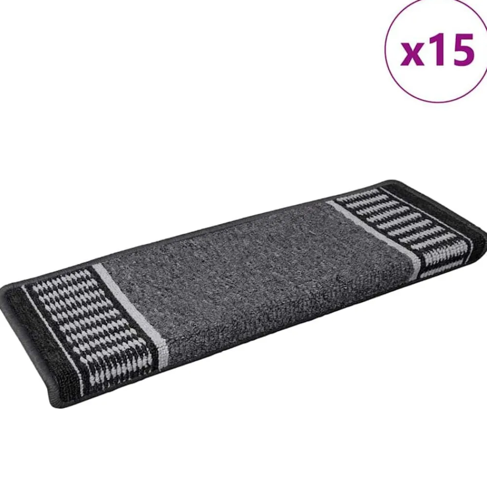 vidaXL Productos Del Hogar-Alfombras autoadhesivas para escaleras 15 pcs