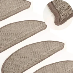vidaXL Productos Del Hogar-Alfombras de peldaños de escalera 15 uds marrón 65x21x4 cm
