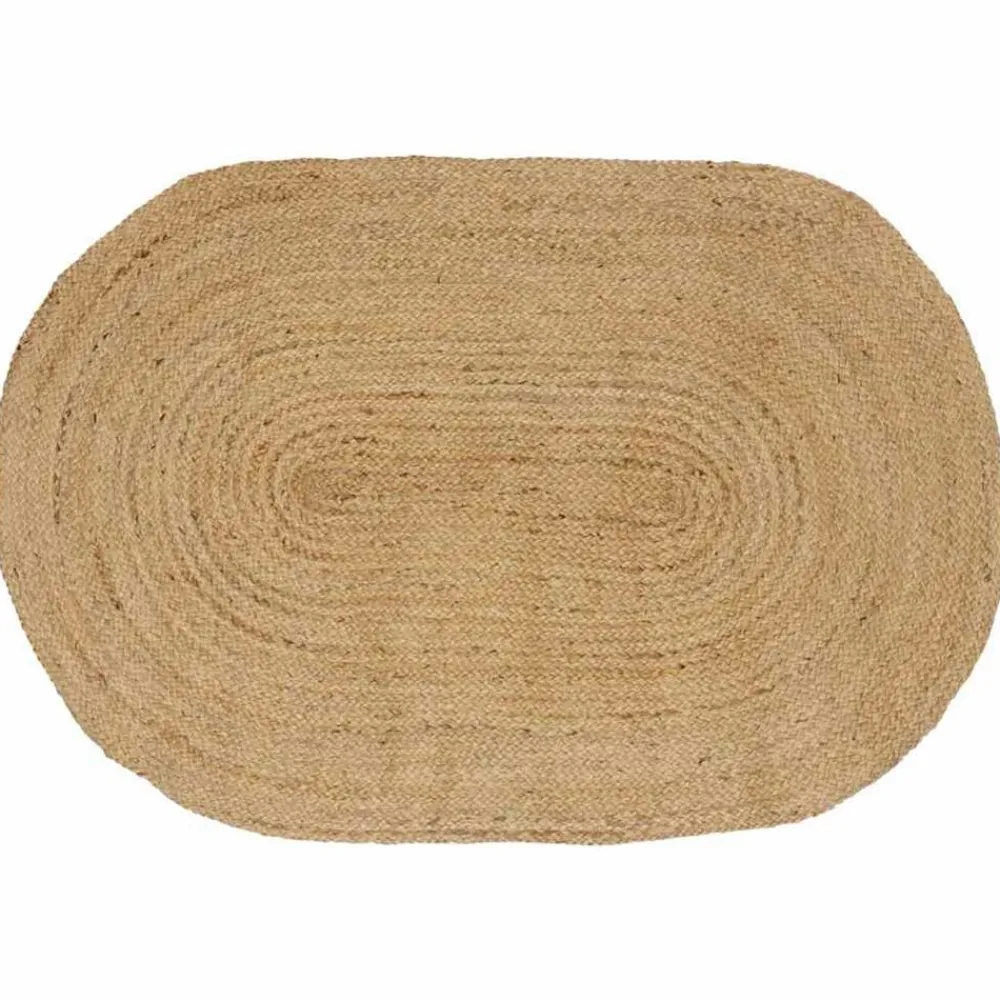 vidaXL Decoración-Alfombras de área Ovalado 100 x 152 cm yute