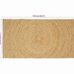 vidaXL Decoración-Alfombras de área Rectangular Marrón 60 x 110 cm yute