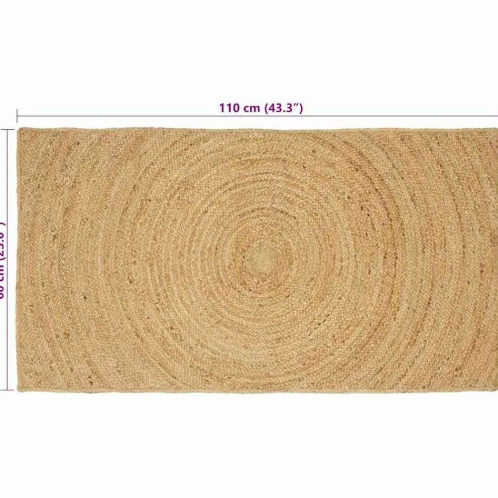 vidaXL Decoración-Alfombras de área Rectangular Marrón 60 x 110 cm yute