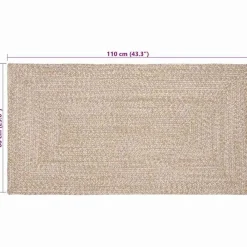 vidaXL Decoración-Alfombras de área Rectangular 60 x 110 cm yute